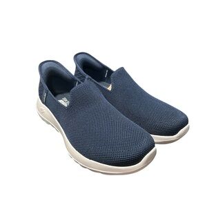 Skechers Blue and White Slip-On Loafers with Breathable Mesh